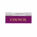 Council Award Ribbon w/ Gold Foil Print (4"x1 5/8")